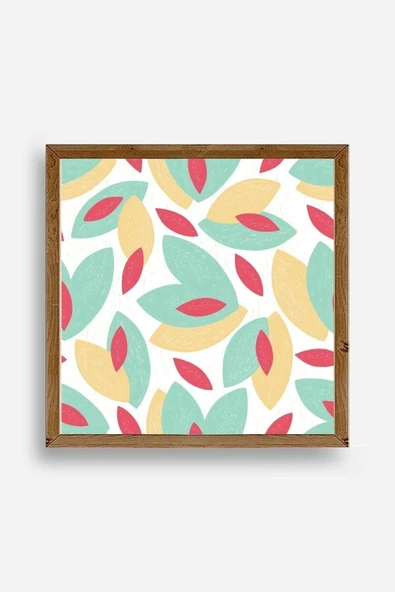 Yaprak Ahşap Çerçeveli Tablo 50 x 50 ürün görseli 1