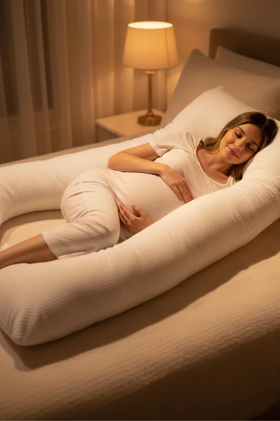 5 Farklı Bölge Destekli Hamile Yastığı, Emzirme Yastığı Çok Amaçlı Ergonomik Vücut Yastığı - Resim 4