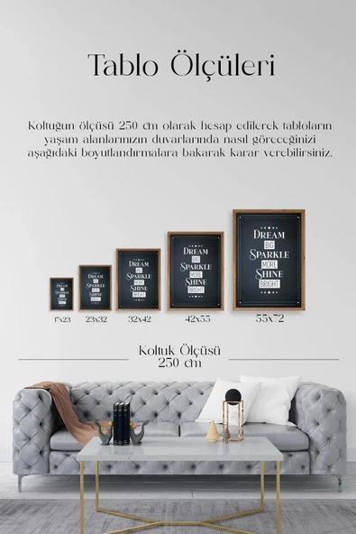 Motto Ahşap Çerçeveli Tablo 30 x 42 - Resim 5
