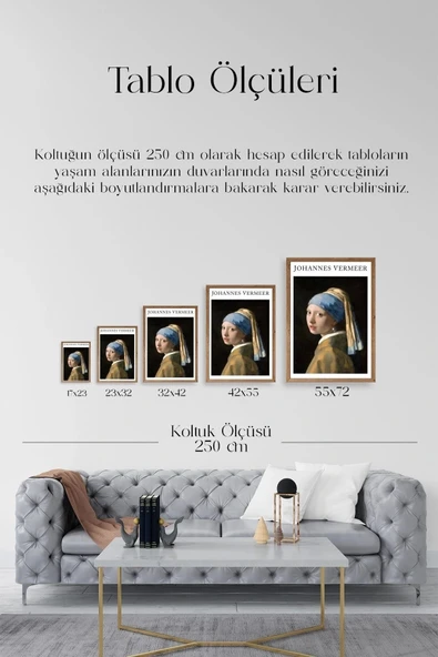 İnci Küpeli Kız Ahşap Çerçeveli Tablo 23 x 30 - Resim 5