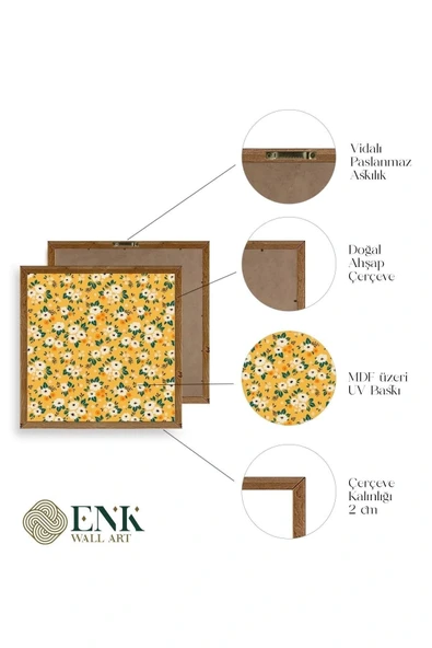 Çiçek Ahşap Çerçeveli Tablo 42 x 42 - Resim 4