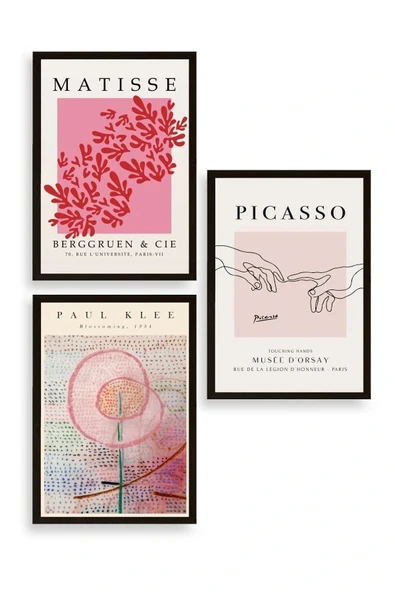 Ünlü Tablolar Üçlü Ahşap Çerçeveli Tablo 50 x 70 ürün görseli 1