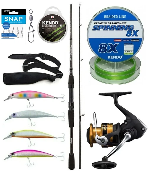 Yek Outdoor Spin Olta Seti Okuma Wave Power 2,74 cm 7-30 gr 2 Parça Spin Kamışı&Shimano Makina FX 4000 FC ürün görseli 1