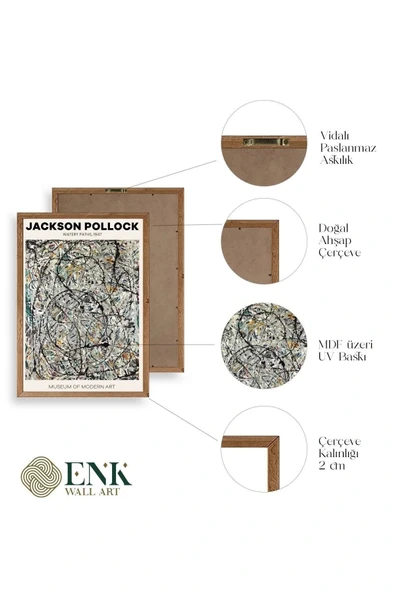 Jackson Polloc Ahşap Çerçeveli Tablo 50 x 70 - Resim 4