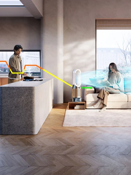 Dyson Humidify+Cool Ph2 De-Nox Nemlendirme Özellikli Hava Temizleyici (Beyaz/altın) - Resim 2