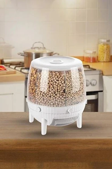 CVS DN 00115 Kuru Gıda ve Bakliyat Organizeri 360° Dönebilen 6 Bölmeli - Resim 3