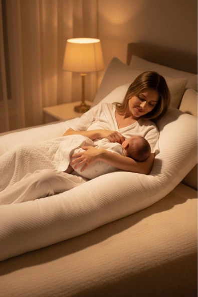 5 Farklı Bölge Destekli Hamile Yastığı, Emzirme Yastığı Çok Amaçlı Ergonomik Vücut Yastığı ürün görseli 1