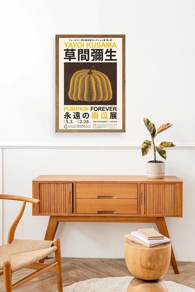 Yayoi Kusama Ahşap Çerçeveli Tablo 30 x 42 - Resim 3