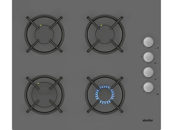 Simfer Trend Silver Cam 2'li Ankastre Set (3537 Ocak + 8705 Davlumbaz) - Resim 2