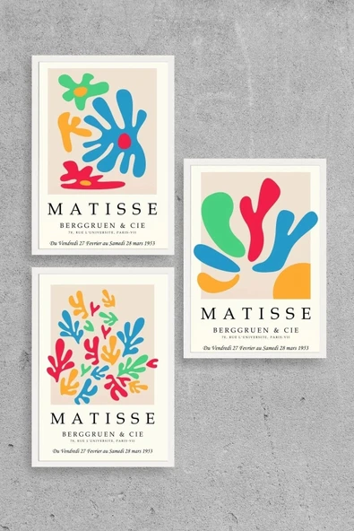 Matisse Üçlü Ahşap Çerçeveli Tablo 23 x 30 ürün görseli 1
