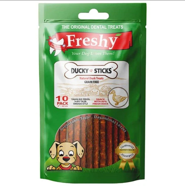 Freshy Ducky Sticks %95 Taze Ördek Etli Çubuk Köpek Ödülü 12 Cm 10 Adet ürün görseli 1