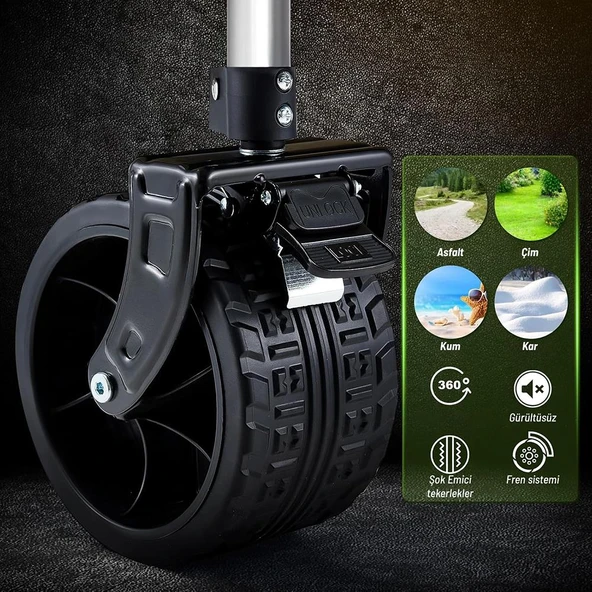 WORKPRO WP285016 100Kg 4 Tekerli Katlanabilir Ağır Hizmet Taşıma Arabası / Plaj Arabası - Resim 9