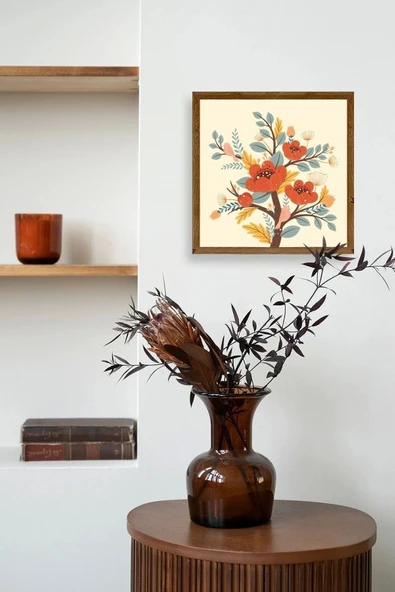 Çiçek Ahşap Çerçeveli Tablo 50 x 50 - Resim 3