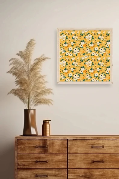 Çiçek Ahşap Çerçeveli Tablo 42 x 42 - Resim 2