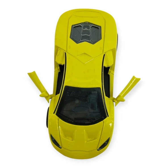 Çek Bırak Metal Arabalar 12 cm - 43813 - Sarı - Resim 4