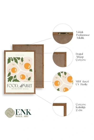 Yumurta Ahşap Çerçeveli Tablo 30 x 42 - Resim 4
