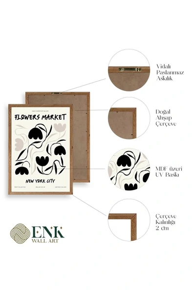 Çiçek Ahşap Çerçeveli Tablo 30 x 42 - Resim 4