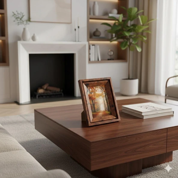 Efemark Premium Serisi 13 * 18 CM Ahşap Resim Çerçevesi Kahverengi - Resim 2