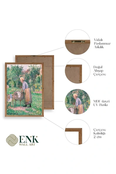 Camille Pissarro Ahşap Çerçeveli Tablo 23 x 30 - Resim 4
