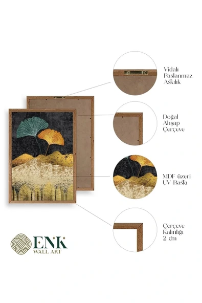 Manzara Üçlü Ahşap Çerçeveli Tablo 17 x 23 - Resim 4