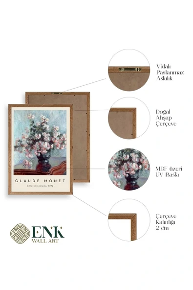 Ünlü Tablolar Üçlü Ahşap Çerçeveli Tablo 40 x 60 - Resim 4