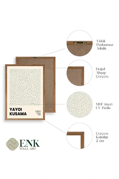 Ünlü Tablolar Üçlü Ahşap Çerçeveli Tablo 23 x 30 - Resim 4