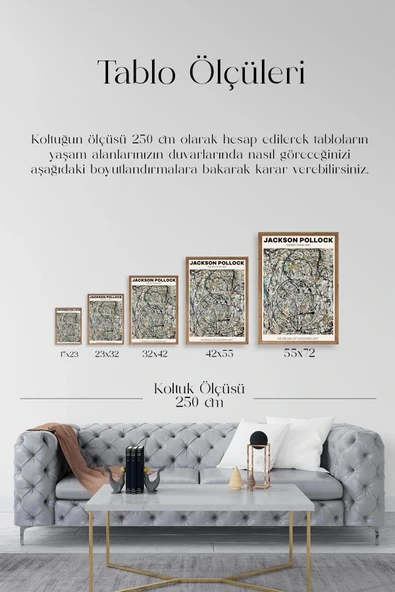 Jackson Polloc Ahşap Çerçeveli Tablo 50 x 70 - Resim 5