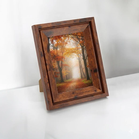 Efemark Premium Serisi 13 * 18 CM Ahşap Resim Çerçevesi Kahverengi ürün görseli 1