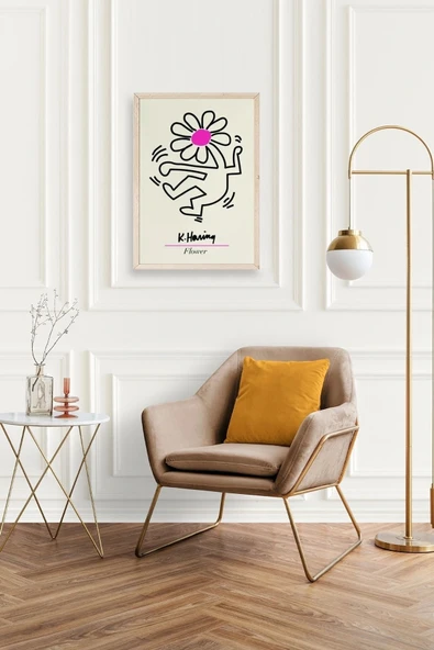 Soyut Çiçek Adam Ahşap Çerçeveli Tablo 30 x 42 - Resim 2