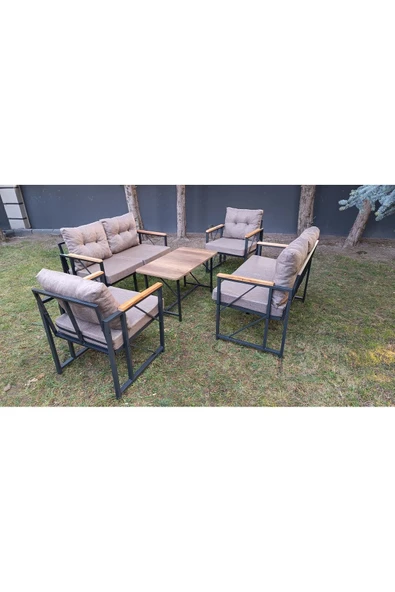 Kırlenta LİVA KAPUÇİNO 2+2+1+1 + SEHPA BAHÇE , BALKON , TAKIMI MOBİLYASI - Resim 2