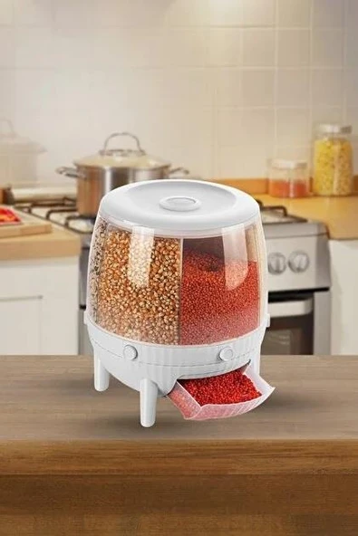 CVS DN 00115 Kuru Gıda ve Bakliyat Organizeri 360° Dönebilen 6 Bölmeli - Resim 2