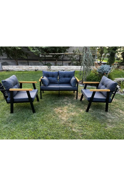 Kırlenta ERCİYES 2+1+1+ MAVİ (MİDHNİGHT) BAHÇE TAKIMI BAHÇE MOBİLYASI ürün görseli 1
