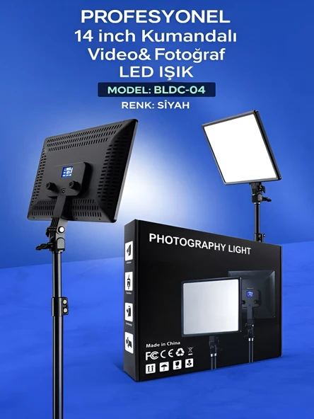 14 İnç Kare Soft Işık LED Panel Profesyonel Makyaj Fotoğraf Video Çekim Işığı Tripodlu - Resim 8