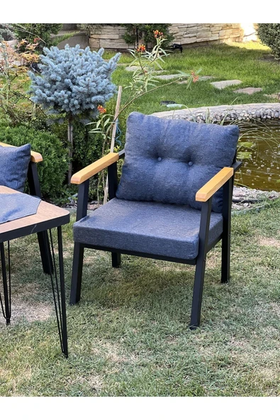 Kırlenta ERCİYES 2+2+1+1+MASA MAVİ (MİDHNİGHT) BAHÇE TAKIMI BAHÇE MOBİLYASI - Resim 7