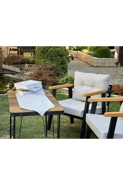 Kırlenta ERCİYES 3+1+1 GRİ BAHÇE TAKIMI BAHÇE MOBİLYASI - Resim 2