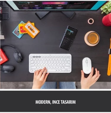 Logitech Pebble M350 910-005716 Beyaz Sessiz Optik Kablosuz Mouse - Resim 2