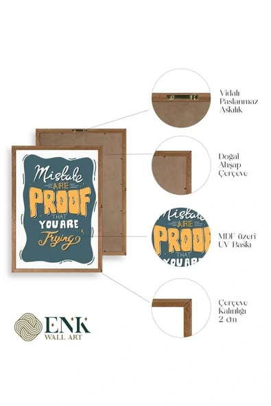 Motto Ahşap Çerçeveli Tablo 30 x 42 - Resim 5