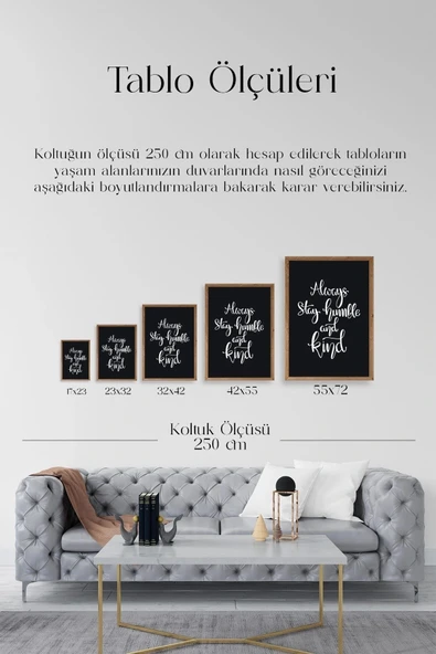 Motto Ahşap Çerçeveli Tablo 30 x 42 - Resim 5