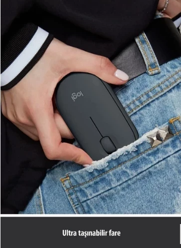 Logitech Pebble M350 910-005718 Siyah Sessiz Optik Kablosuz Mouse - Resim 2