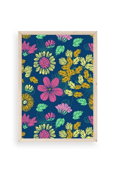 Çiçekler Ahşap Çerçeveli Tablo 50 x 70 ürün görseli 1