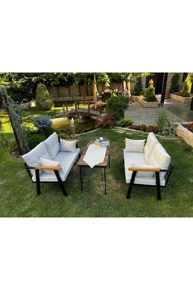 Kırlenta Erciyes 2 2 Masa Krem Bahçe Takımı Bahçe Mobilyası ürün görseli 1