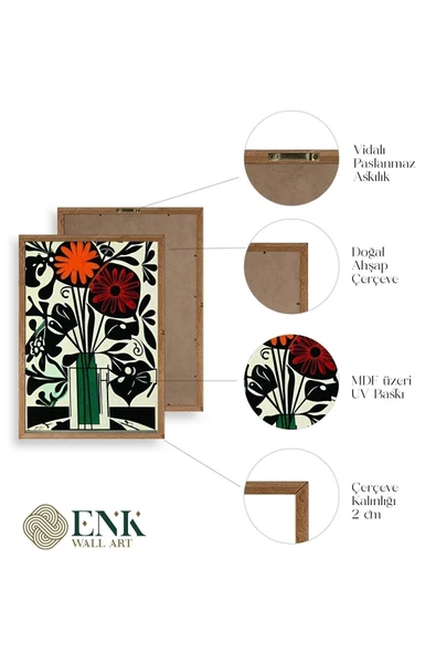 Çiçek Ahşap Çerçeveli Tablo 50 x 70 - Resim 4