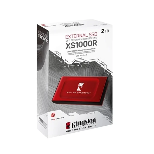 KINGSTON 2TB SXS1000R/2000GA BOC USB 3.2 SSD HARİCİ DİSK KIRMIZI - Resim 3