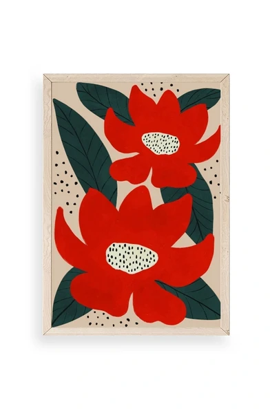 Çiçek Ahşap Çerçeveli Tablo 50 x 70 ürün görseli 1