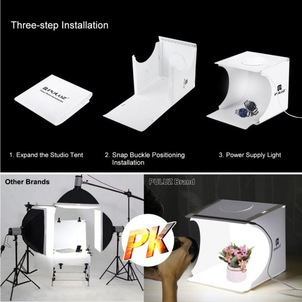 Mini katlanır Lightbox Fotoğraf Stüdyosu 30 CM