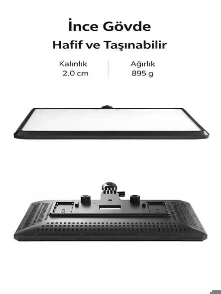 14 İnç Kare Soft Işık LED Panel Profesyonel Makyaj Fotoğraf Video Çekim Işığı Tripodlu - Resim 3