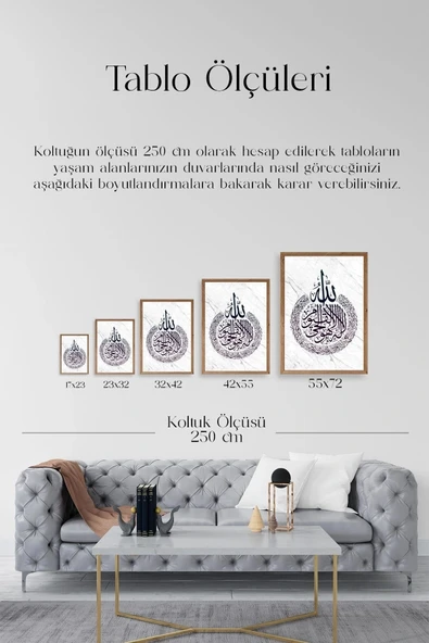 Hat Yazısı Ahşap Çerçeveli Tablo 23 x 30 - Resim 5