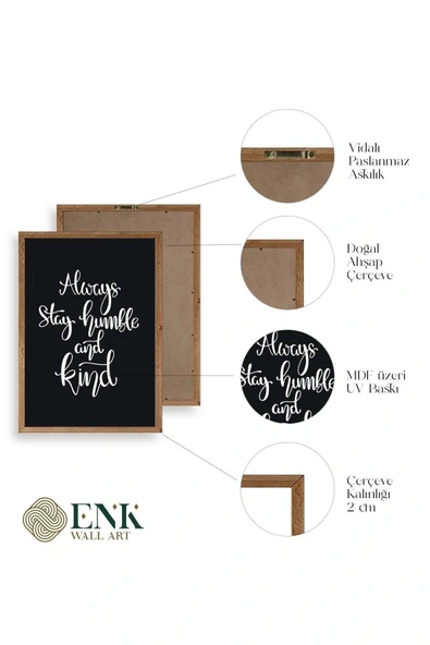 Motto Ahşap Çerçeveli Tablo 30 x 42 - Resim 4