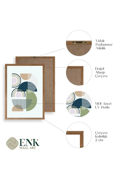 Soyut Ahşap Çerçeveli Tablo 50 x 70 - Resim 4