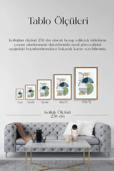Soyut Ahşap Çerçeveli Tablo 50 x 70 - Resim 5